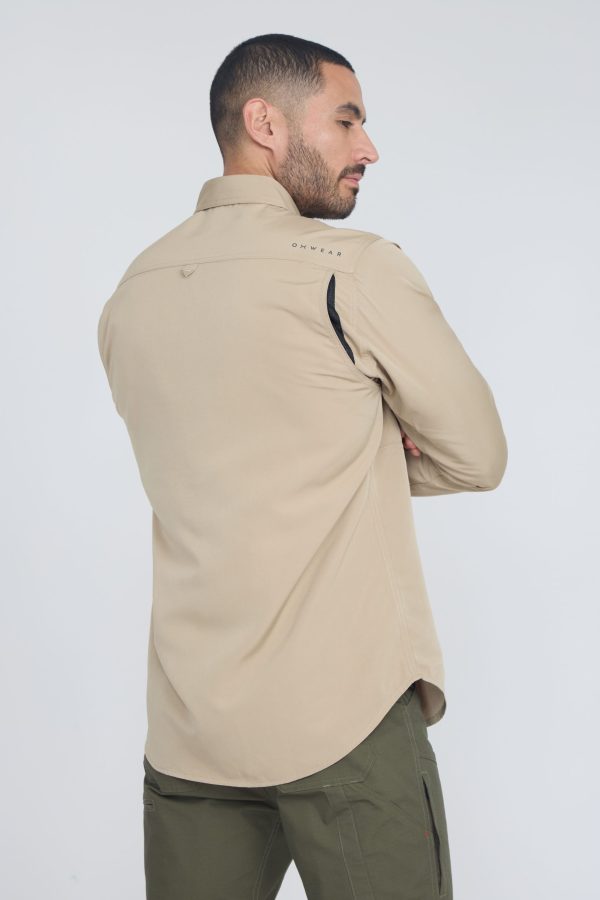 3.- GM001 Kiruna_Dark Beige CAMISA OXWEAR KIRUNA
