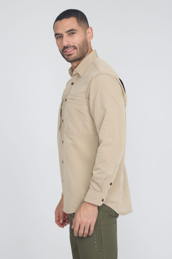 4.- GM001 Kiruna_Dark Beige CAMISA OXWEAR KIRUNA