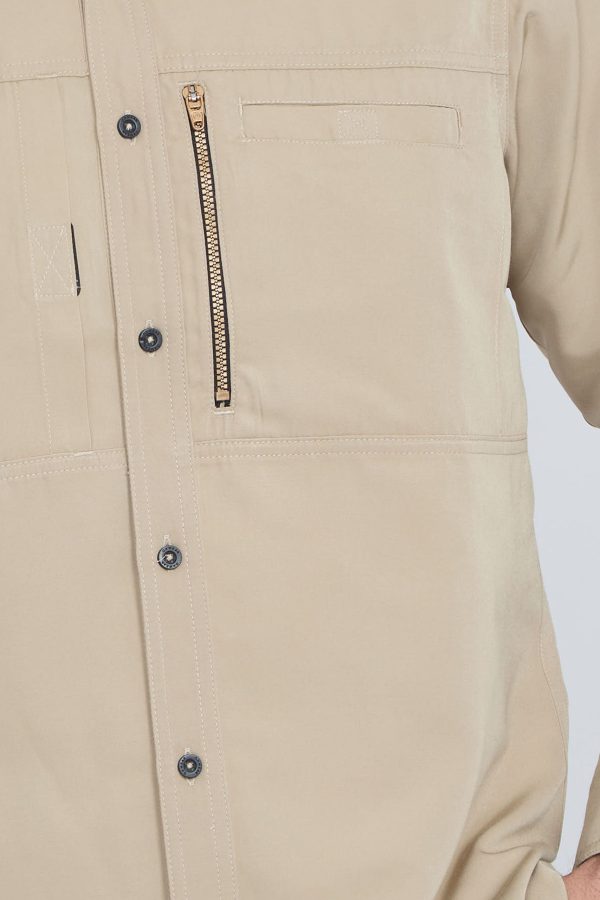 5.- GM001 Kiruna_Dark Beige CAMISA OXWEAR KIRUNA